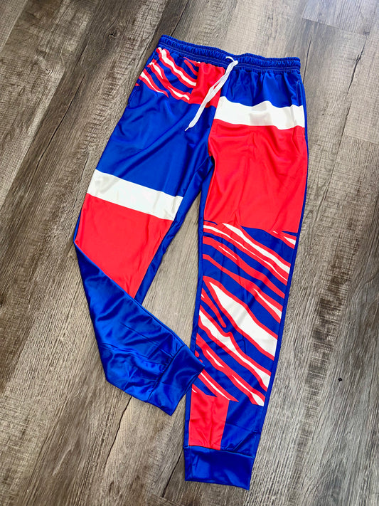 Color Block Poly Joggers