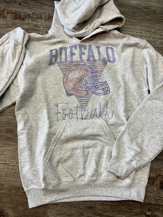 Buffalo football rhinestone hoodie