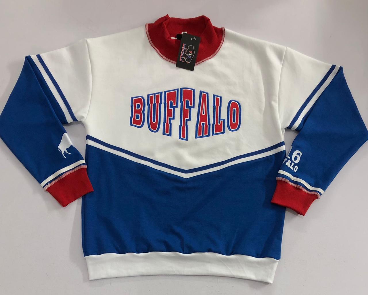 Red And Blue Mock Neck