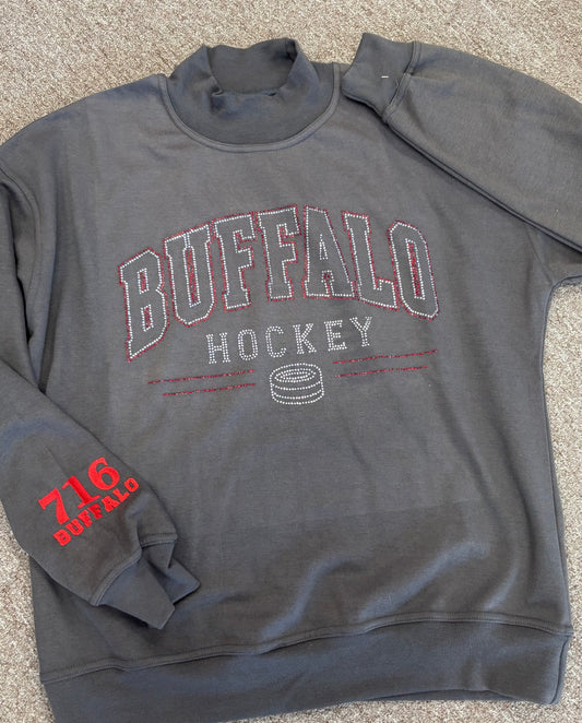 Buffalo Hockey Bling Mock Neck