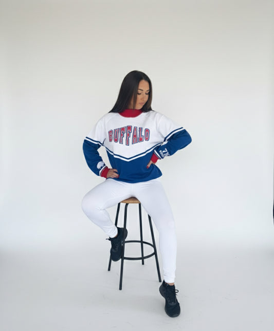 Red And Blue Mock Neck